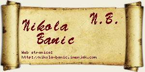 Nikola Banić vizit kartica
